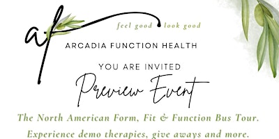 Hauptbild für Arcadia Function Health Form, Fit and Function Bus Tour