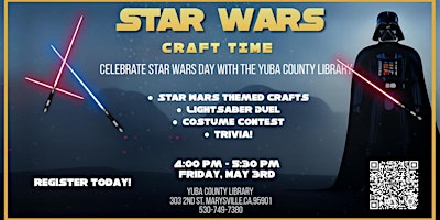 Imagem principal do evento Star Wars Craft time and Lightsaber Duel!