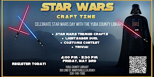 Imagem principal do evento Star Wars Craft time and Lightsaber Duel!