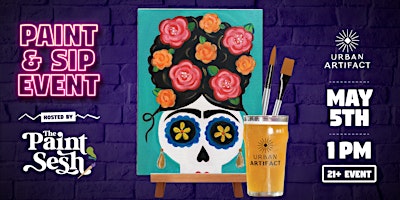 Hauptbild für Cinco de Mayo Paint & Sip Painting Event in Cincinnati, OH – “La Frida”