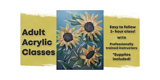 Primaire afbeelding van Sparkling Sunflowers Acrylic Painting Class