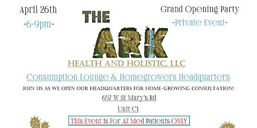 Imagem principal do evento Grand Opening Sesh @ The Ark Featuring Pressure Labs and Cherrybomb Glass