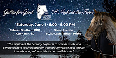 Imagem principal do evento The Serentity Project's Gallop for Good: A Night at the Farm