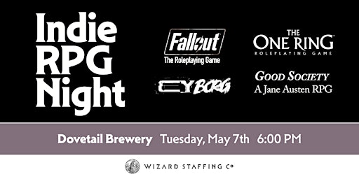 Imagem principal do evento Indie RPG Night @ Dovetail Brewery