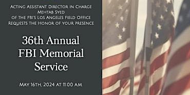 Hauptbild für 36th Annual FBI Memorial Service