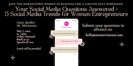 Imagem principal do evento Your Social Media Questions Answered + 5 Trends for Women Entrepreneurs