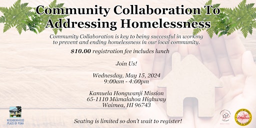 Imagem principal do evento Community Collaboration to Addressing Homelessness