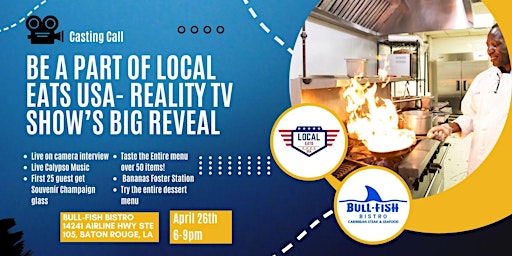 Hauptbild für Be Part Of The Local Eats USA Reality TV Shows Big Reveal Party Food & Fun