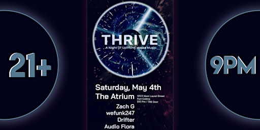 Imagem principal de THRIVE |Live At The Atrium with:  Zach G, WeFunk247, Drifter & Audio Flora