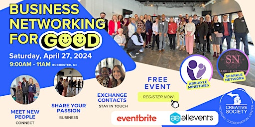 Primaire afbeelding van Business Networking For Good - Free Saturday Event  in Rochester, Michigan