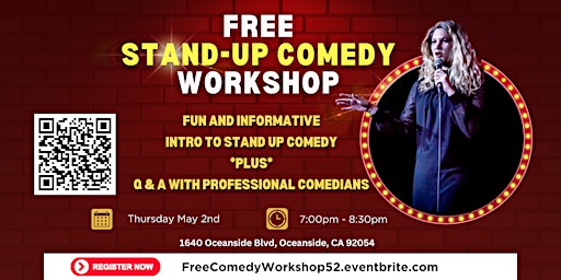 Immagine principale di Oceanside! FREE STAND UP COMEDY WORKSHOP! 