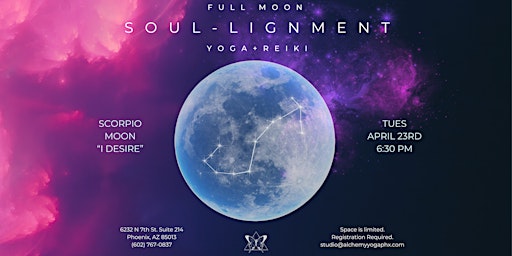 Imagem principal do evento Scorpio Full Moon | Yoga + Reiki