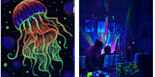 Immagine principale di Glow in the Dark Painting Workshop: Neon Jellyfish 