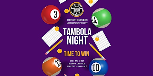 Primaire afbeelding van Bingo/Tambola Night with Top Gun Burgers