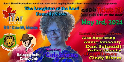 Imagem principal do evento Laughter at the Leaf Comedy Show, Starring Carla Sorenson