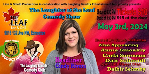 Immagine principale di Laughter at the Leaf Comedy Show, Starring Cindy Rivers 