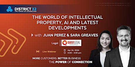 Webinar: The World of Intellectual Property, AI and Latest Developments primary image