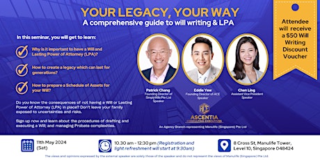 “Your Legacy, Your Way” -  A Comprehensive Guide to Will Writing & LPA