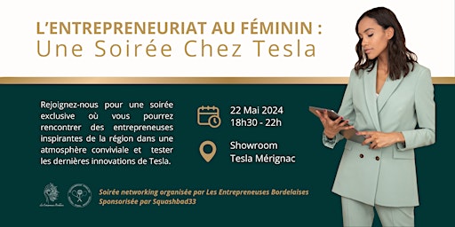 Primaire afbeelding van L'entrepreneuriat au féminin : Une soirée chez Tesla