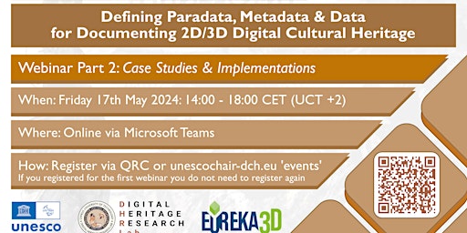 Imagem principal do evento PART II: Paradata, Metadata & Data in 2D/3D Digital Heritage Documentation