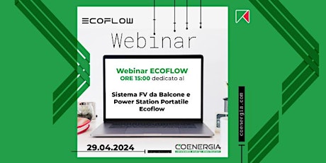 Imagen principal de Webinar EcoFlow dedicato al Sistema FV da Balcone e Power Station Portatile