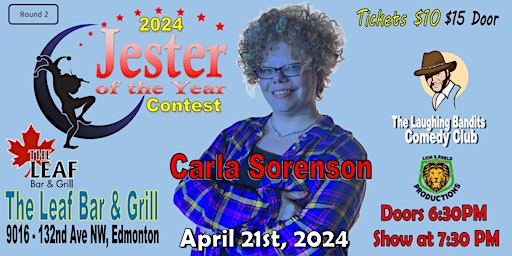 Imagen principal de Jester of the Year Contest at The Leaf Bar & Grill Staring Carla Sorenson