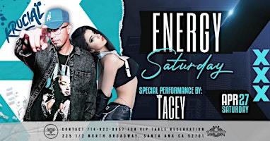 Imagen principal de Energy Saturday  DJ Krucial & Special Performance by TACEY
