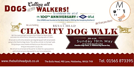 Imagem principal do evento The Bulls Head Charity Dog Walk for Cheshire Dogs Home