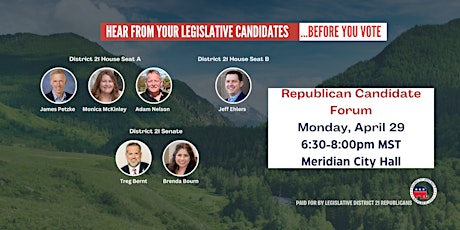 Candidate Forum for District 21 Legislature: Senate and House Seats A & B
