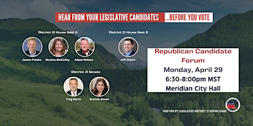 Candidate Forum for District 21 Legislature: Senate and House Seats A & B primary image