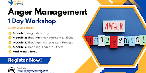 Hauptbild für Anger Management 1 Day Workshop in Las Vegas, NV on May 6th 2024