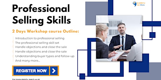 Immagine principale di Professional Selling Skills 2 Days Workshop in Boston, MA on May 1st, 2024 