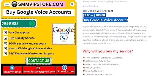 Hauptbild für Buy Google Voice Accounts & Number