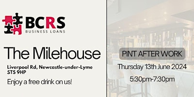 Imagem principal do evento Pint After Work at The Milehouse : Newcastle-under-Lyme