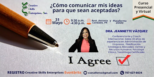 Immagine principale di 31 Mayo Curso: ¿Cómo comunicar mis ideas para que sean aceptadas? 