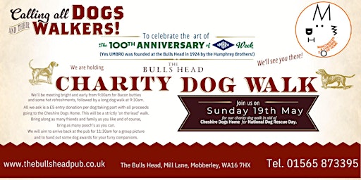 Imagem principal do evento The Bulls Head Charity Dog Walk for Cheshire Dogs Home