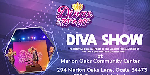 Imagem principal do evento The DIVAS of The 70s & 80s at Marion Oaks Community Center