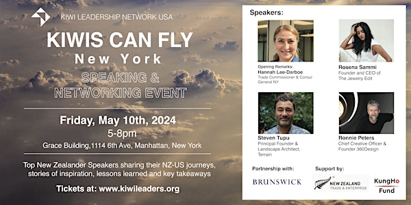 Kiwis Can Fly NYC - Speaking + Network Event