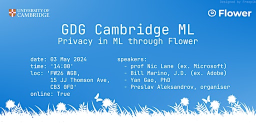 Imagen principal de Google Dev Group Taster Session: Privacy in ML through Flower