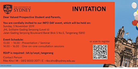 The University of Sydney - Info Day Tangerang  primary image