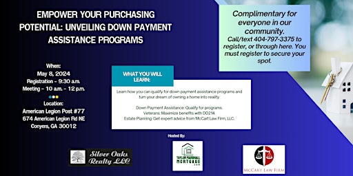 Imagem principal do evento Your Purchasing Potential: Unveiling Down Payment Assistance Programs