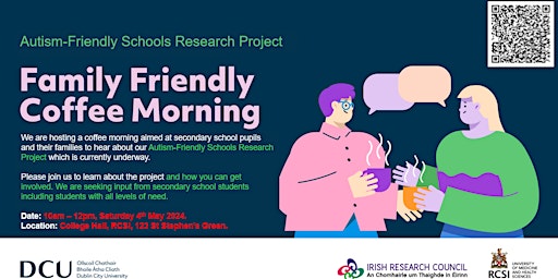 Hauptbild für Autism Friendly Schools Research Project:  Family-Friendly Coffee Morning