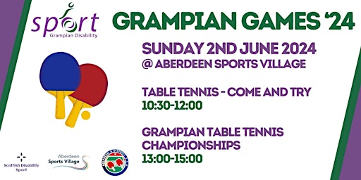 Primaire afbeelding van Grampian Games - Table Tennis "Come & Try Session"