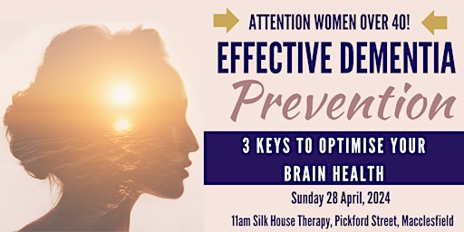 Primaire afbeelding van Effective Dementia Prevention. 3 Keys to optimise your Brain Health