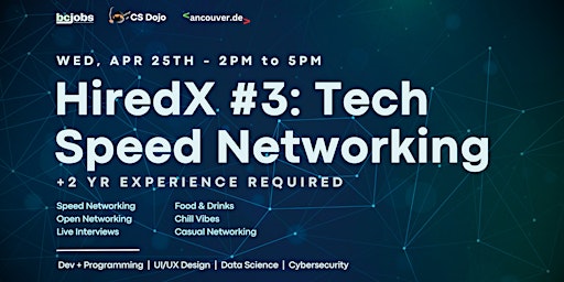Imagem principal do evento HiredX #3: Tech  Speed Networking (Candidates)