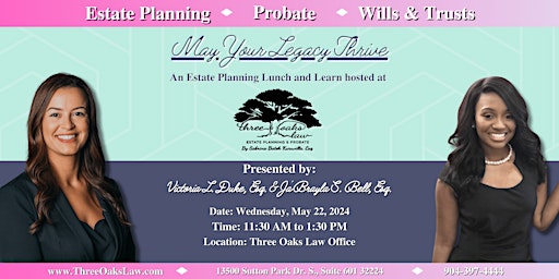 Primaire afbeelding van May Your Legacy Thrive: An Estate Planning Lunch and Learn