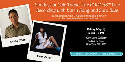 Primaire afbeelding van Sundays at Cafe Tabac: PODCAST Live Recording with Karen Song + Sara Elise
