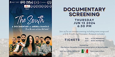 Image principale de Documentary Screening: The South by Andrea Ramolo at the Italian Club