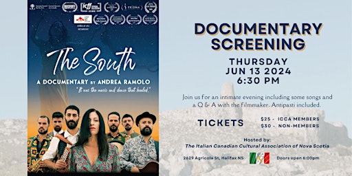 Immagine principale di Documentary Screening: The South by Andrea Ramolo at the Italian Club 