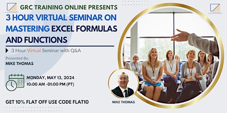 3-Hour Virtual Seminar on Mastering Excel Formulas and Functions